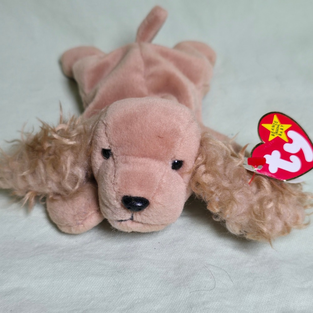 Ty Beanie Baby Spunky Cocker Spaniel Dog Plush‎ Toy With Tags January 14 1997